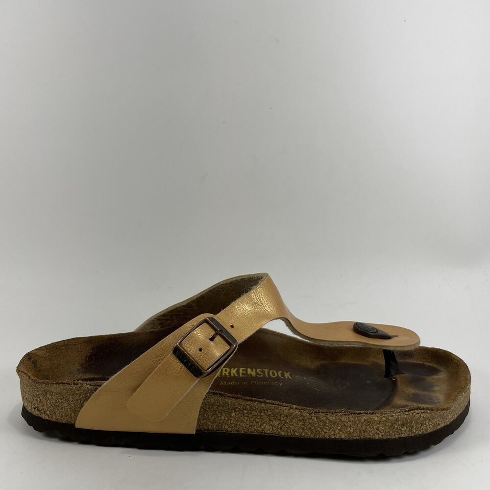 Birkenstock Gizeh Thong Sandals Women Size 40 US Size 9-9.5 Orange Leather